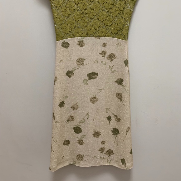 Vintage Chartreuse cocktail dress size S - Picture 5 of 9